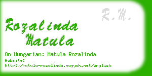 rozalinda matula business card